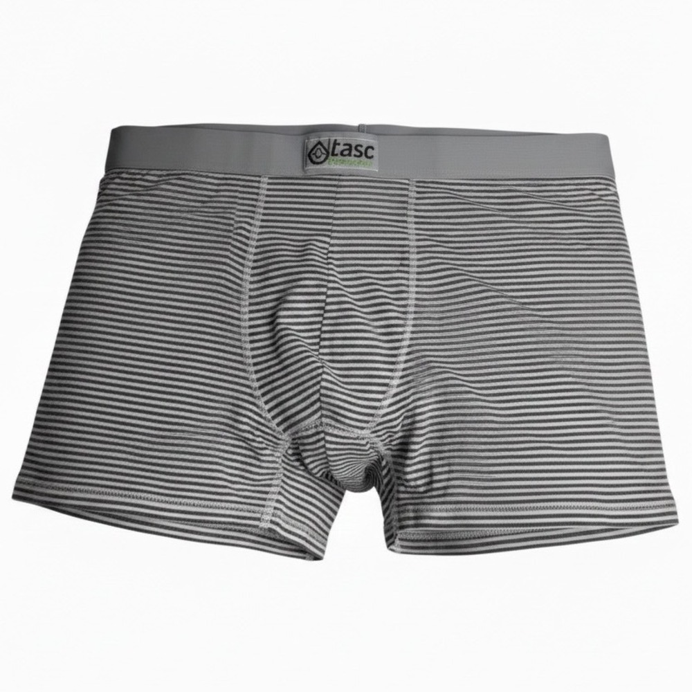 tasc Performance Mens Boxer Briefs Striped Grey White XXL 38-40 Waist Inseam 3‎